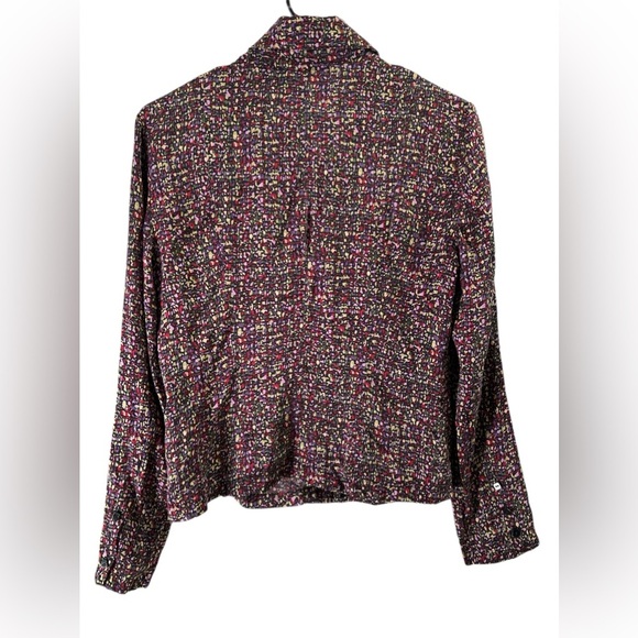 Talbots silk long sleeve collared button down blouse - Picture 4 of 4